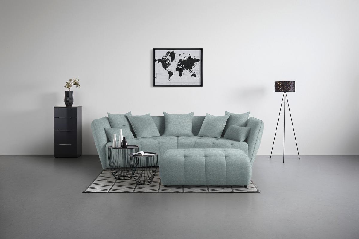 Taburet SOFI - albastru deschis, Modern, textil (128/48/70cm) - Premium Living