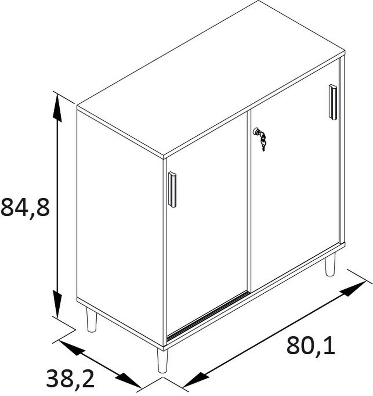 Aktenschrank Torge Weiß matt - Weiß, MODERN, Holzwerkstoff (80,1/84,8/38,2cm) - Livetastic