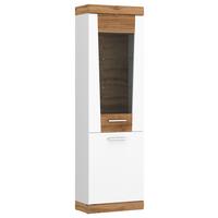 Vitrina Merida - bijela/bijela visoki sjaj, Romantično / ladanjski, staklo/drvni materijal (58,1/202,55/35,9cm) - Modern Living