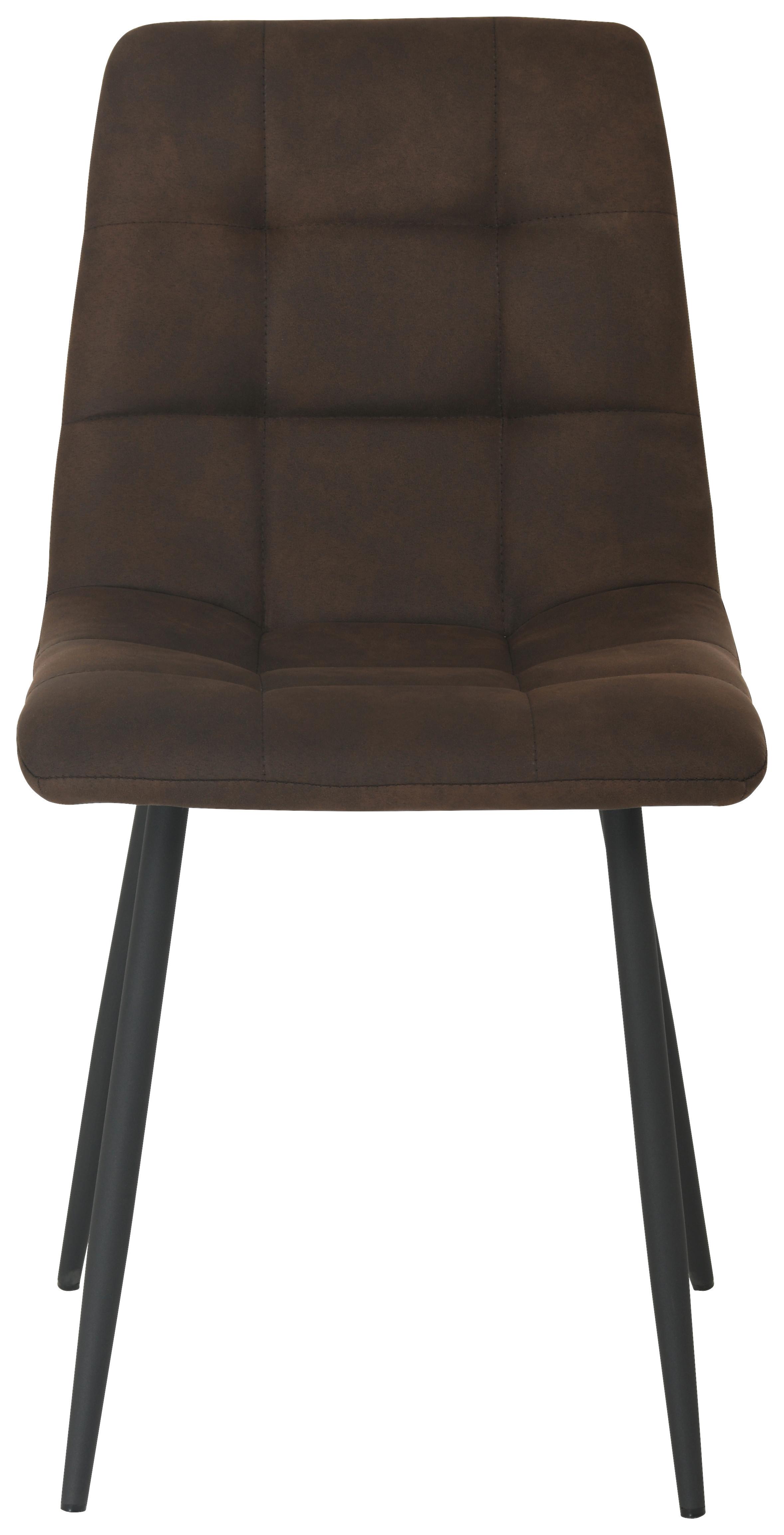 Četveronožna Stolica Zürs - smeđa/crna, Konventionell, drvo/metal (45/88cm)