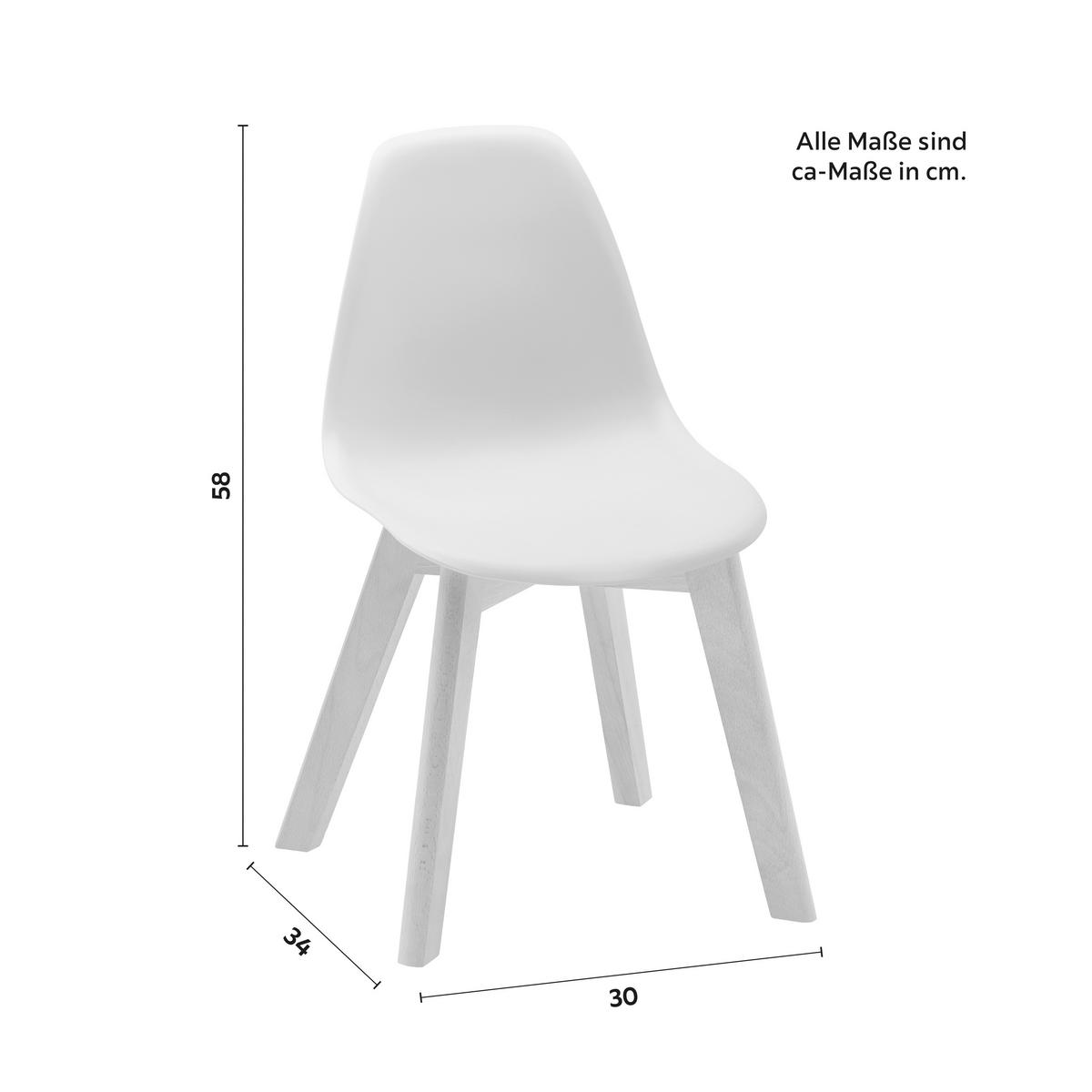 Otroški Stol Tibby, Bela - bela, Moderno, umetna masa/les (30/56,5/32,5cm) - Bessagi Kids