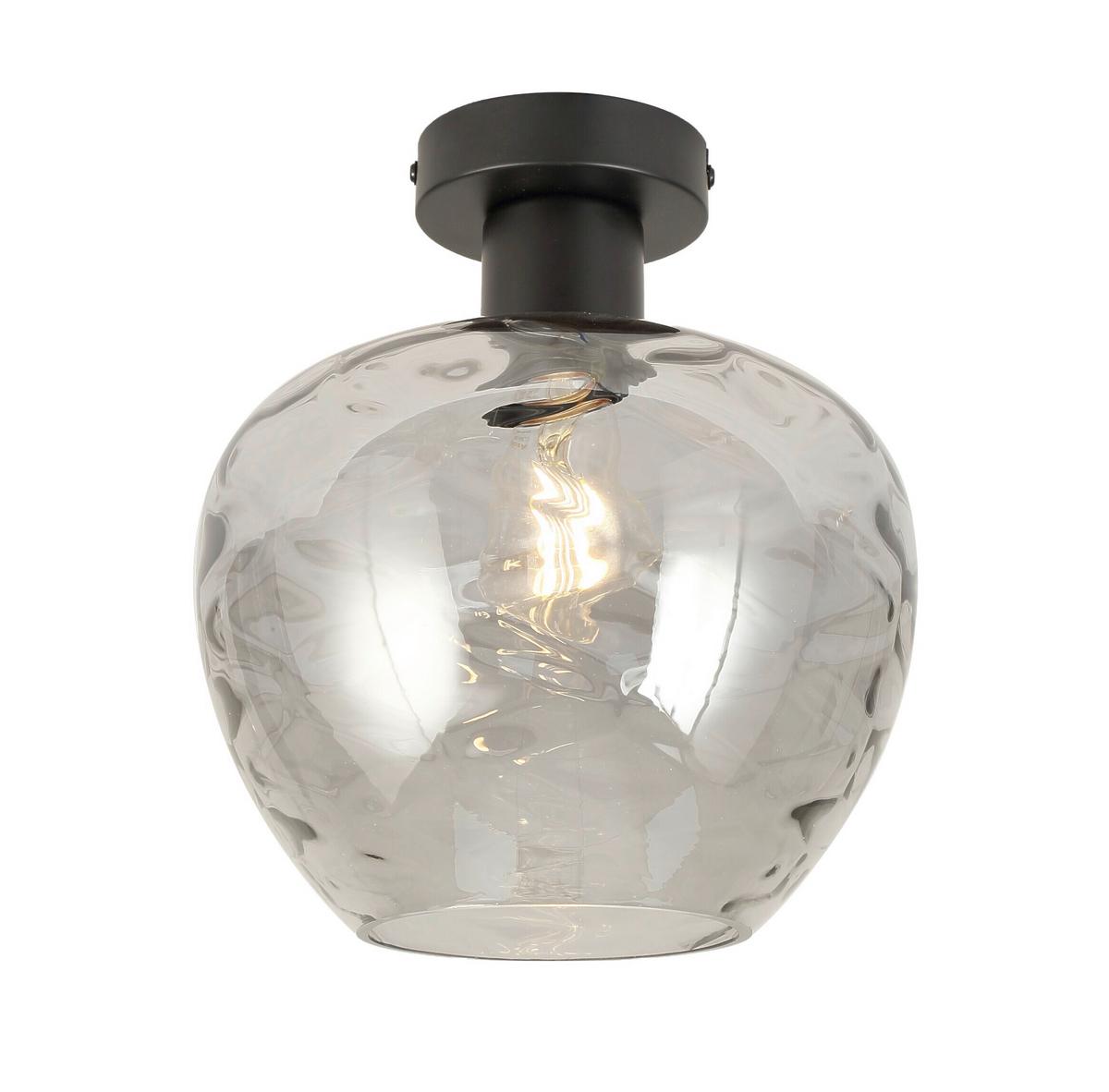 Deckenleuchte Ruz in Schwarz max. 25 Watt - Schwarz, MODERN, Glas/Metall (24/26.5cm) - Modern Living