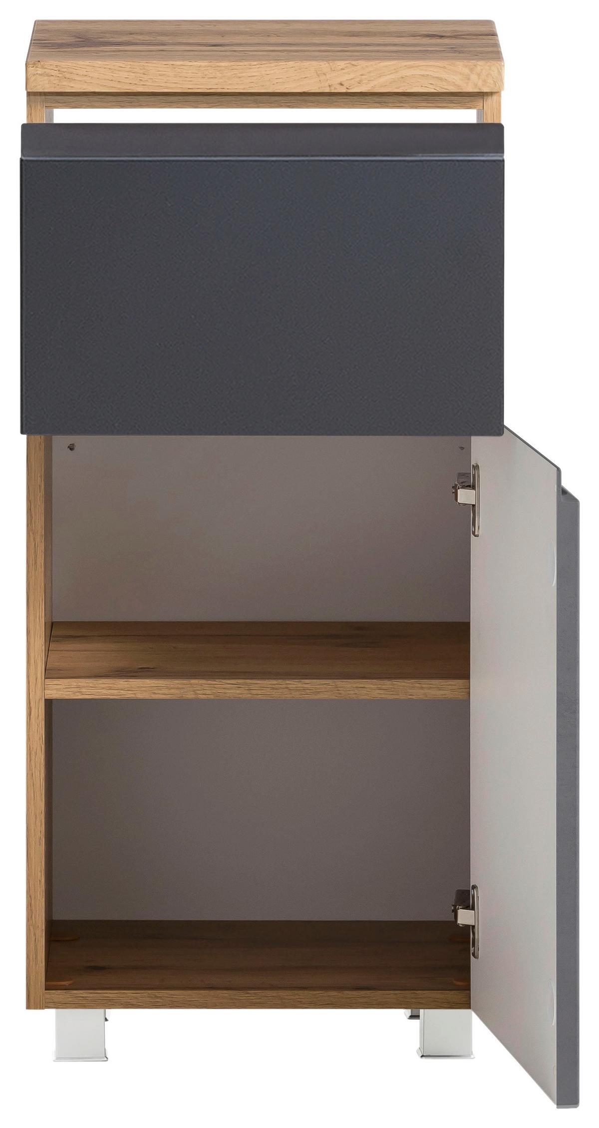 Unterschrank Varese ca. 40x79 cm Grau/Eiche - Eiche Wotan/Grau, MODERN, Holzwerkstoff (40/79/35cm) - Held