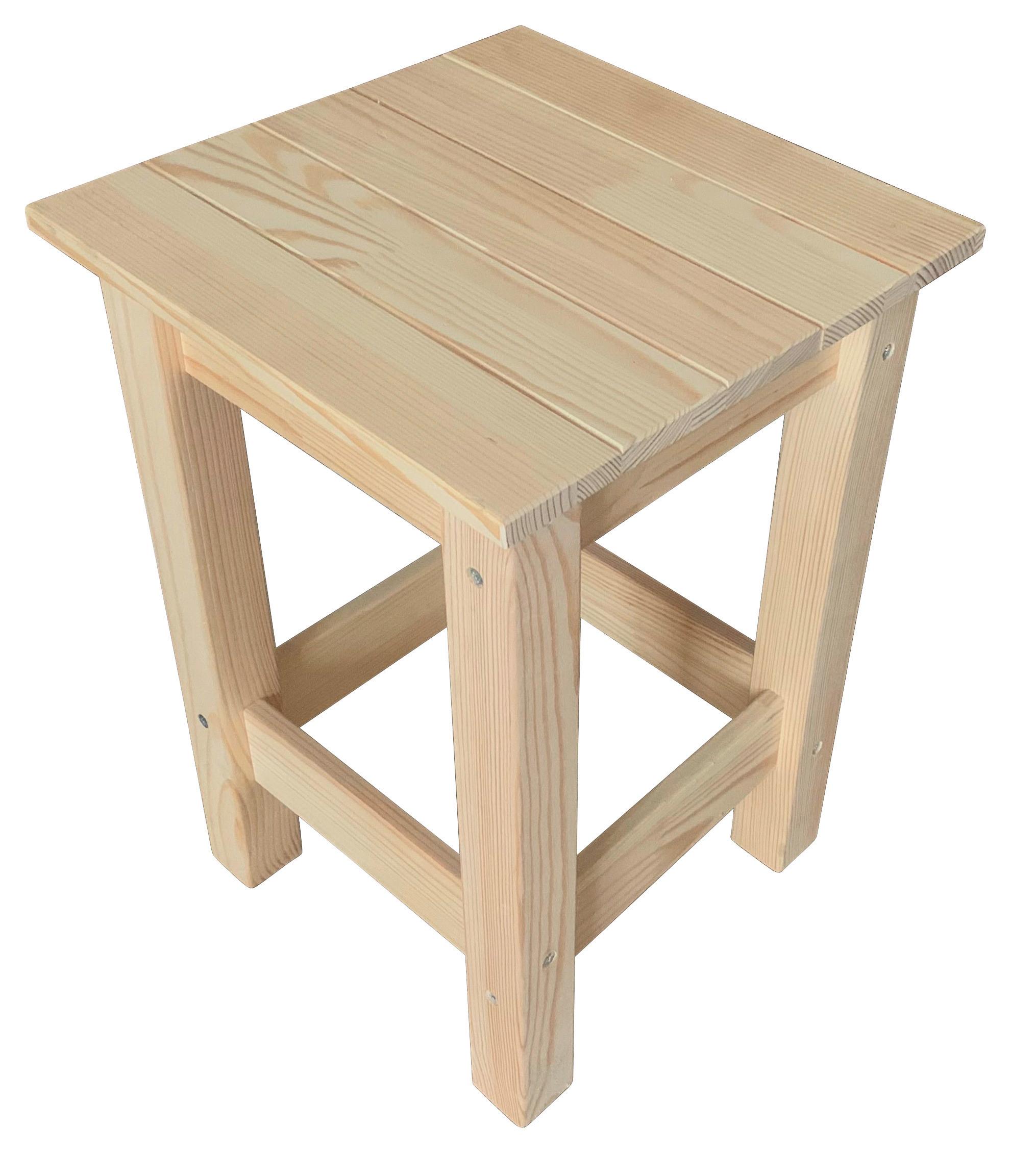 Taburete UNI - culoare lemn pin, Konventionell, lemn (33/45/33cm) - Based