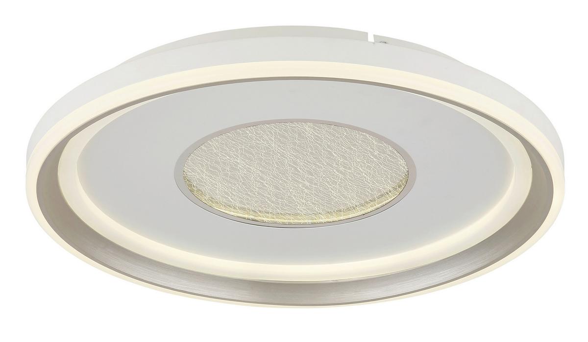 LED-DECKENLEUCHTE 48558-48 EILA - Weiss/Champagner, Design, Kunststoff/Metall (48/7,5cm) - Globo