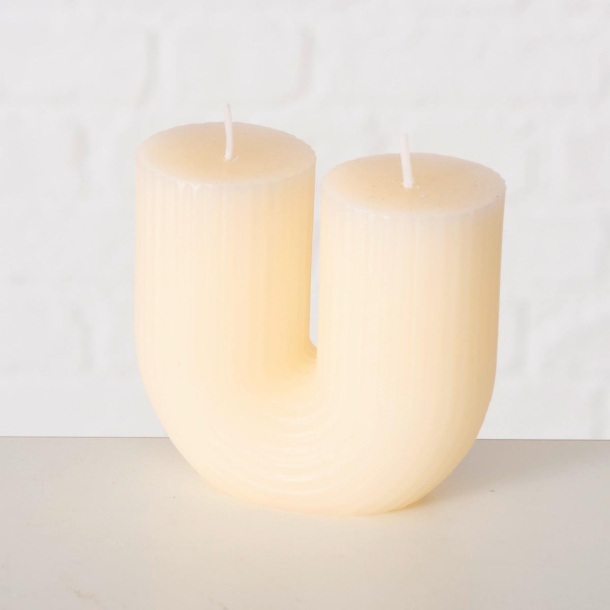 Gyertya Una I - fehér, Basics, természetes anyagok/paraffin (9/8,5/4,5cm) - Modern Living