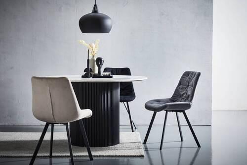 KRZESŁO NELE - czarny/taupe, Modern, metal/drewno (51/83/61cm) - MID.YOU