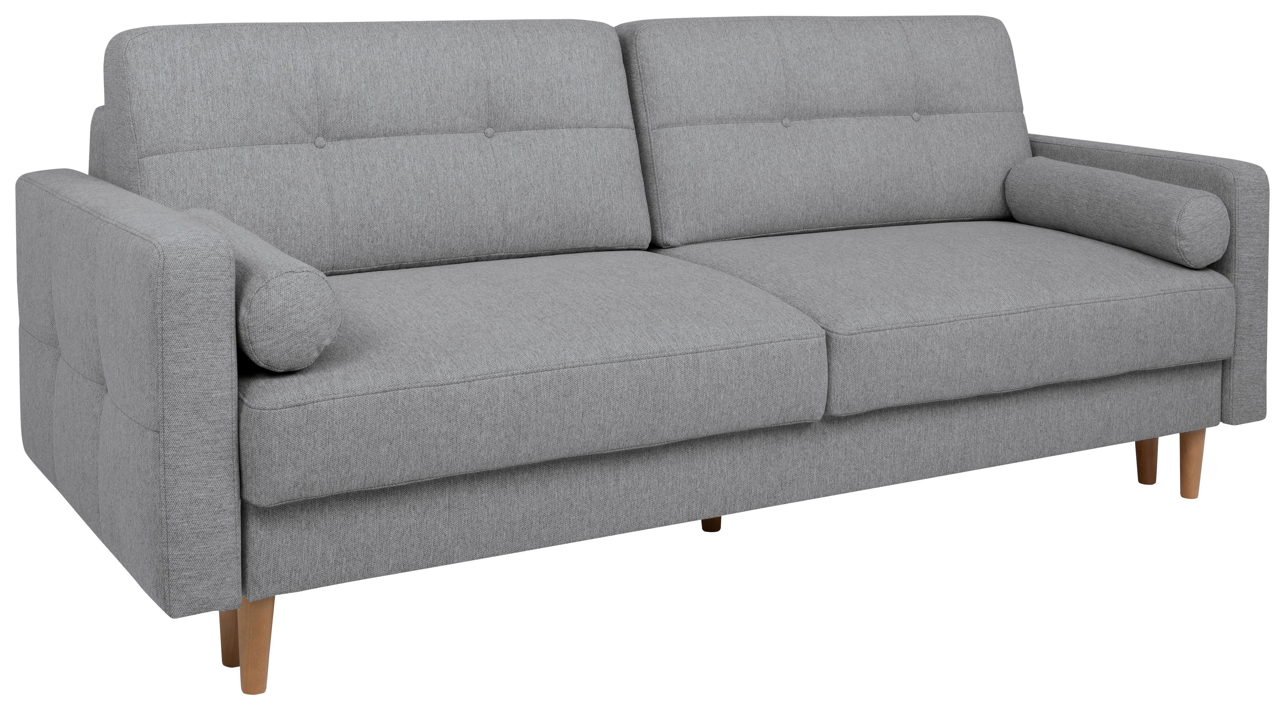 NORET Canapea extensibila - gri deschis, Konventionell, textil (222/93/99cm) - Modern Living