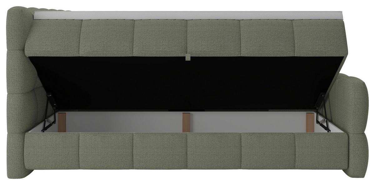 Boxspring Krevet Brisbane - zelena/crna, Trend, drvni materijal/drvo (180/200cm) - Premium Living