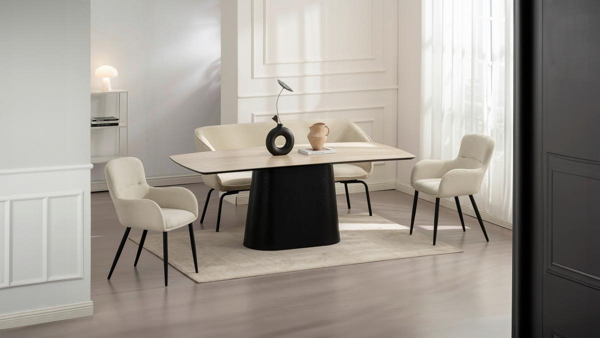 Klop Serena, Bež - črna/bež, Konvencionalno, kovina/tekstil (160/87/62cm)