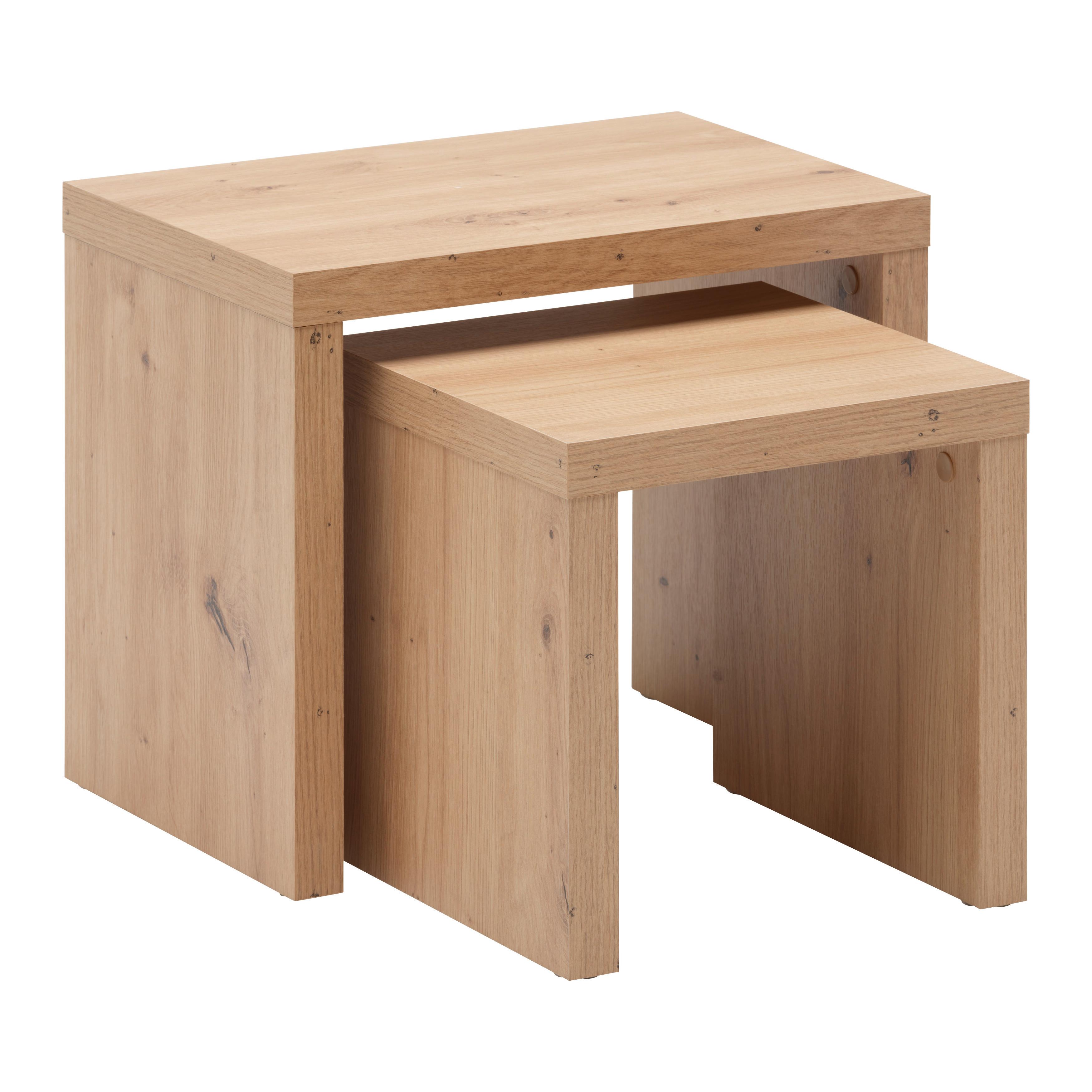 Beistelltischset Twix in Eichefarben, 2-teilig - Eichefarben, MODERN, Holzwerkstoff (44/31/37/31/30cm) - Mömax