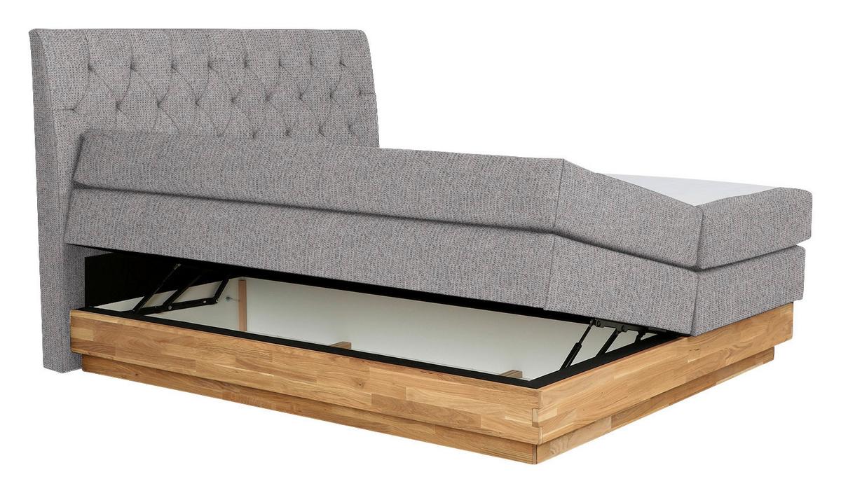 Boxspringbett Marie in Hellgrau ca. 180x200cm - Hellgrau, Holz/Kunststoff (180/200cm) - Zandiara