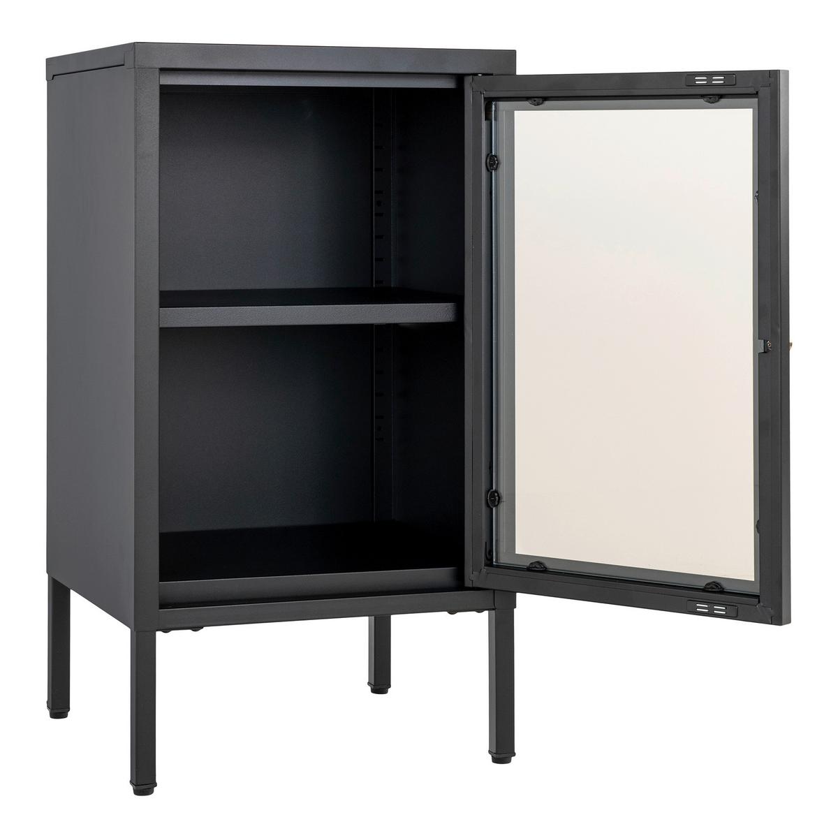 Kommode Dalby Schwarz - Transparent/Messingfarben, Design, Glas/Metall (38/70/35cm) - MID.YOU