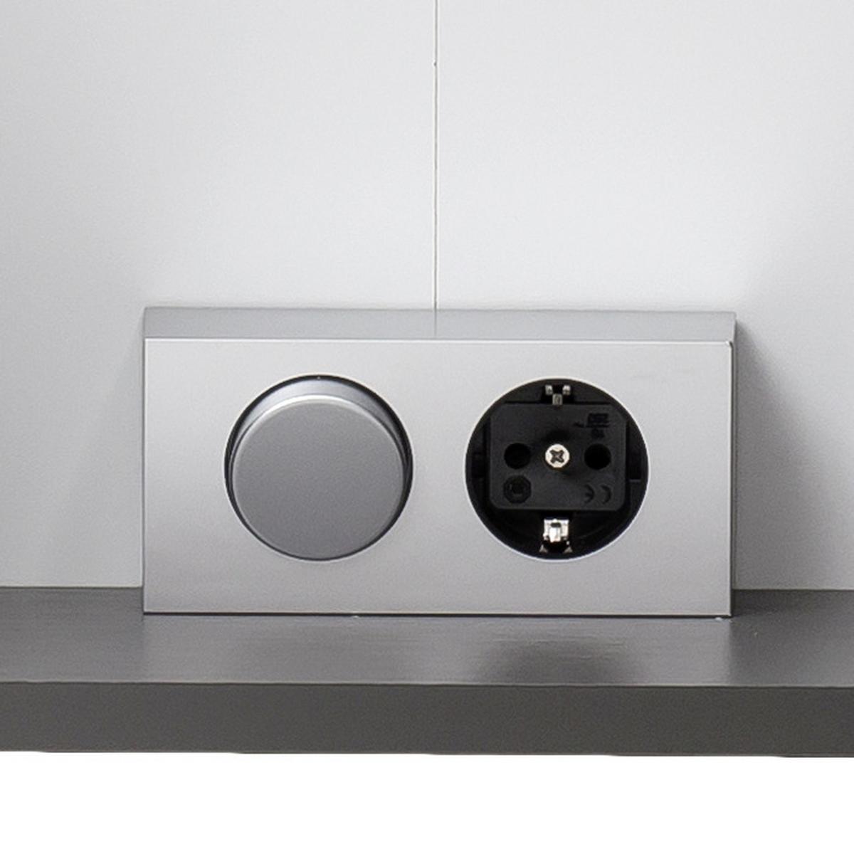 Badmöbel-Set 3-tlg inkl. LED Stockholm 80cm Weiß - Weiß/Grau, KONVENTIONELL, Holzwerkstoff (80cm) - Held