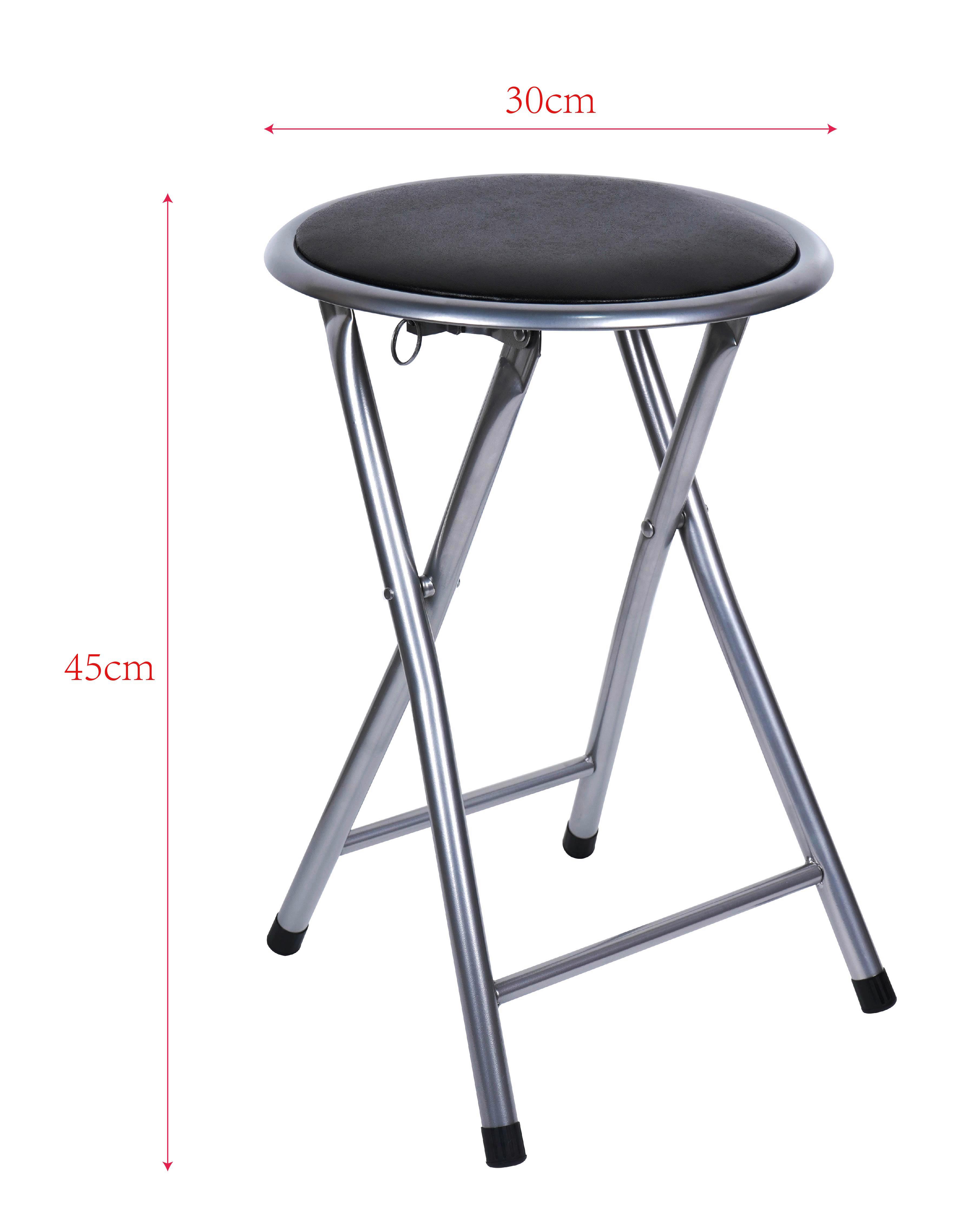 Preklopna Stolica Ouzo 2 - srebrne boje/crna, Moderno, drvni materijal/metal (30/45/30cm) - Modern Living