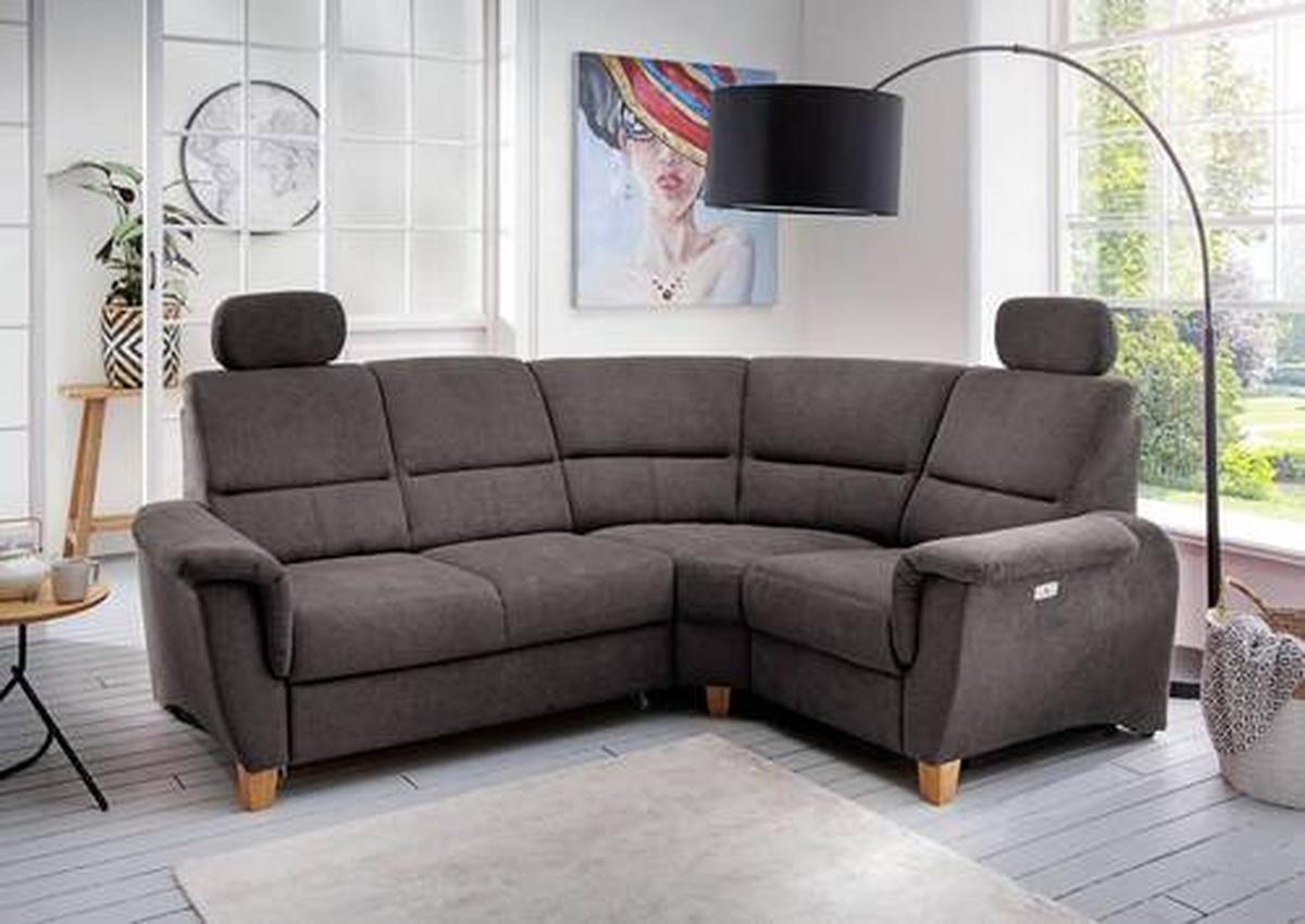 Wohnlandschaft Parole Anthrazit Struktur - Wildeiche/Anthrazit, KONVENTIONELL, Holz/Textil (237/186cm) - Livetastic