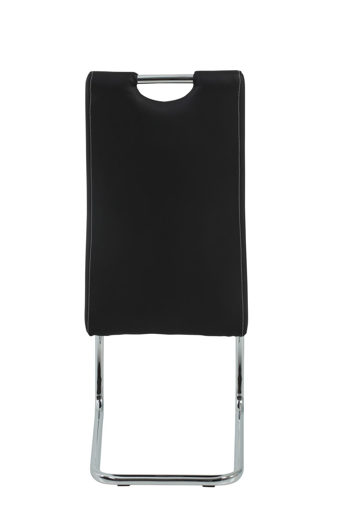 SCHWINGSTUHL-SET FLORA S 4ER-SET - Chromfarben/Schwarz, MODERN, Textil/Metall (43/98/59cm) - MID.YOU