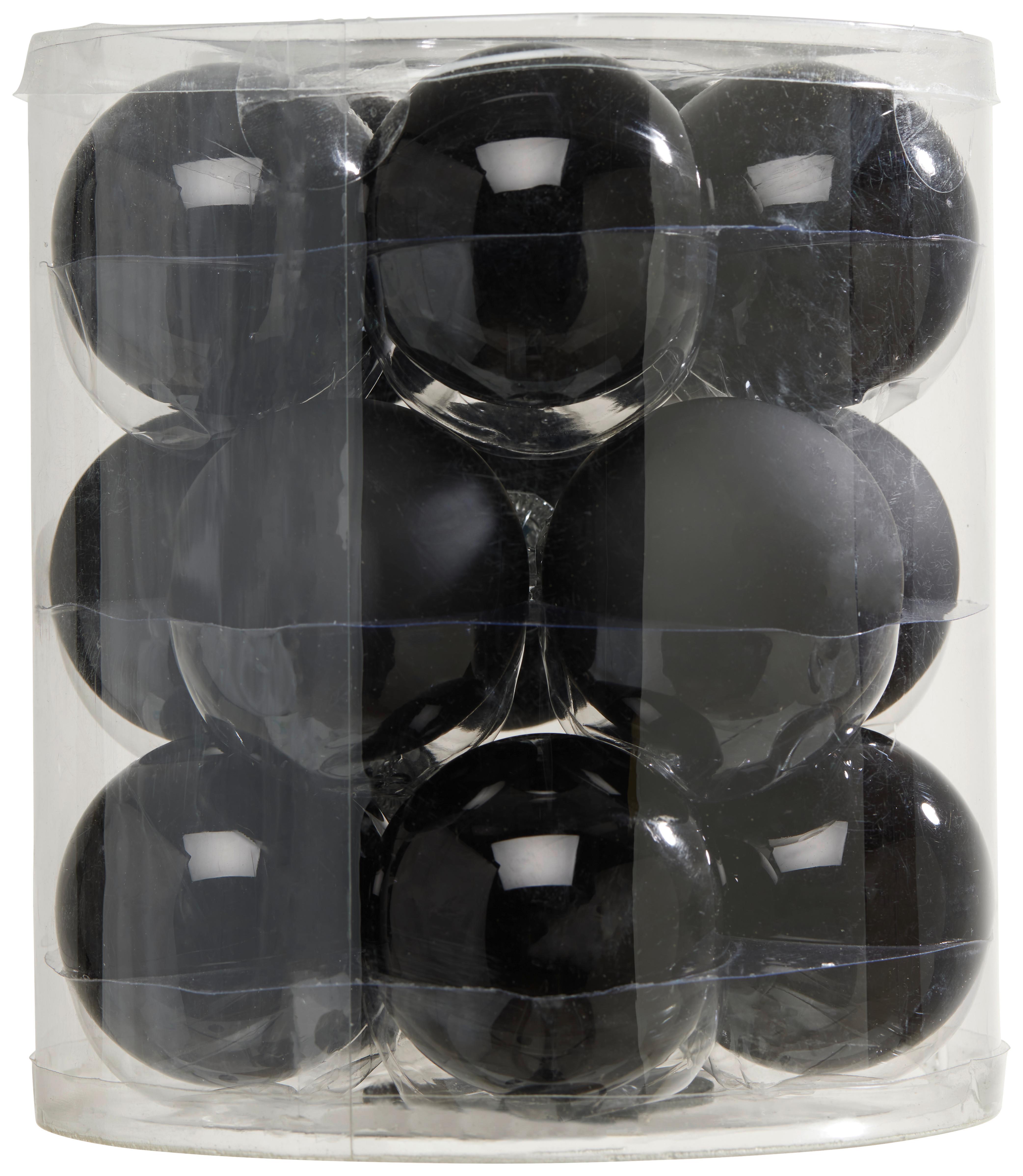 Christbaumkugel Noel in Schwarz 15 Stk. - Schwarz, Basics, Glas (6cm) - Modern Living