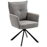 KRZESŁO Z PODŁOKIETNIKAMI POINT - czarny/taupe, Design, metal/tkanina (60/95/67cm) - Novel