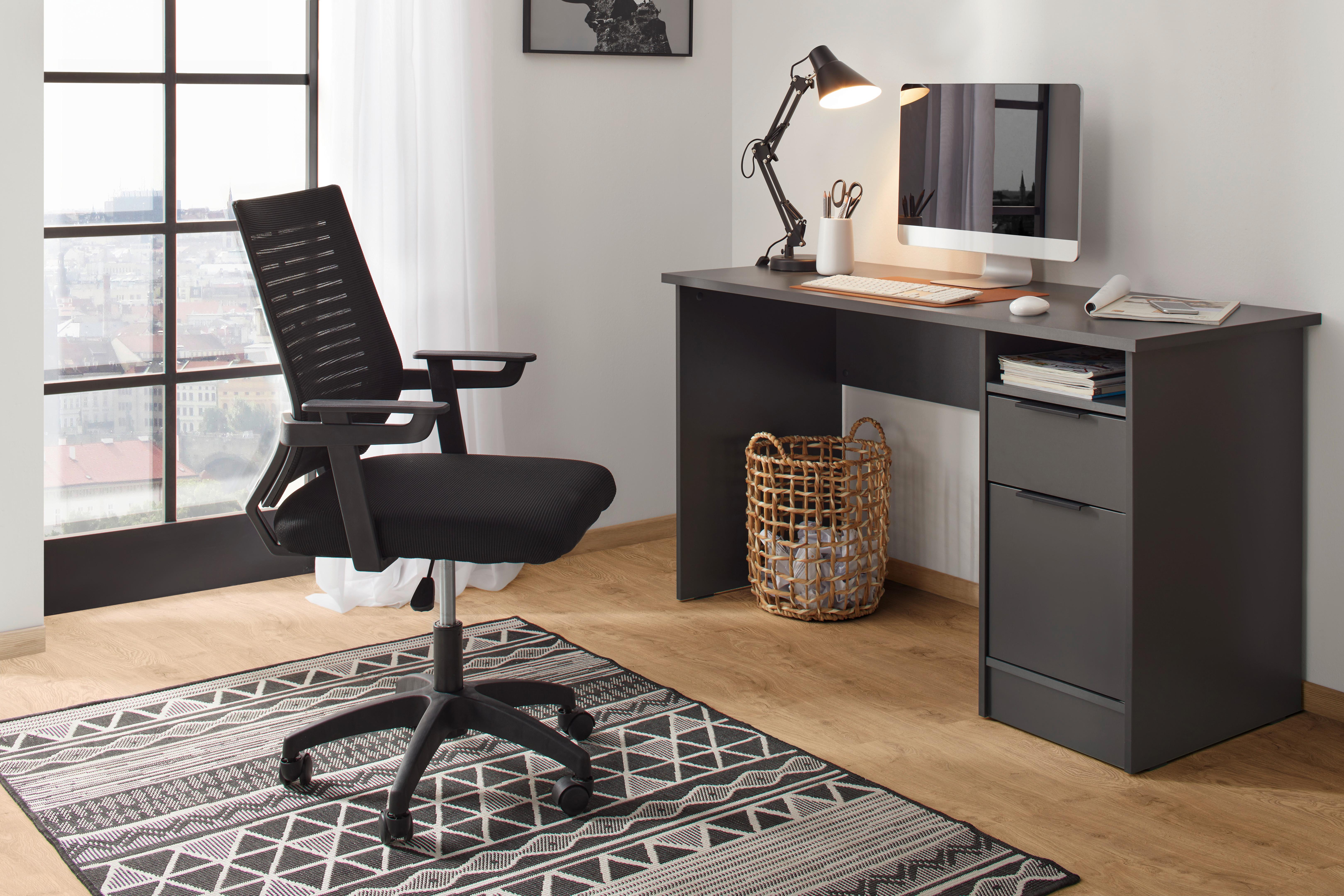 SNURRSTOL ARIANA -EXKLUSIV- - svart, Modern, metall/trämaterial (56/90-100/58cm) - Mömax