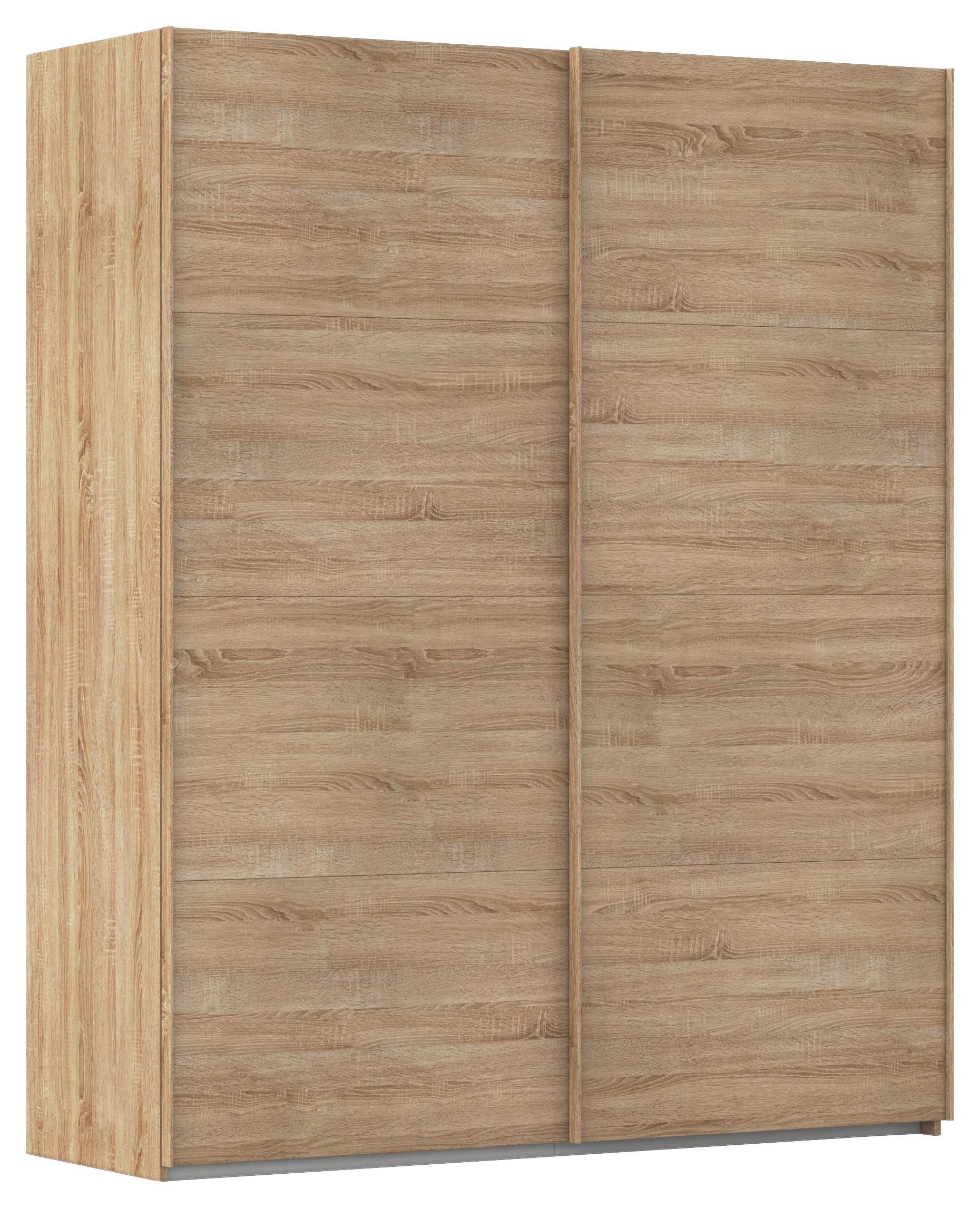 Omara Z Drsnimi Vrati Evelyn, Barva Hrasta - hrast sonoma, Design, umetna masa/leseni material (181/223/68cm) - Novel