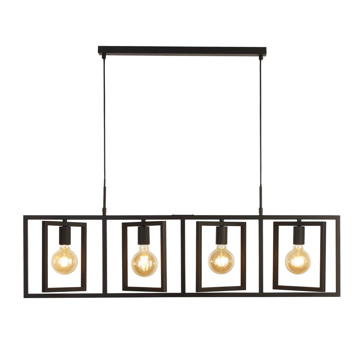 Függőlámpa Plaza 23203-4bk - fekete, Lifestyle, fém (113,5/25/150cm)