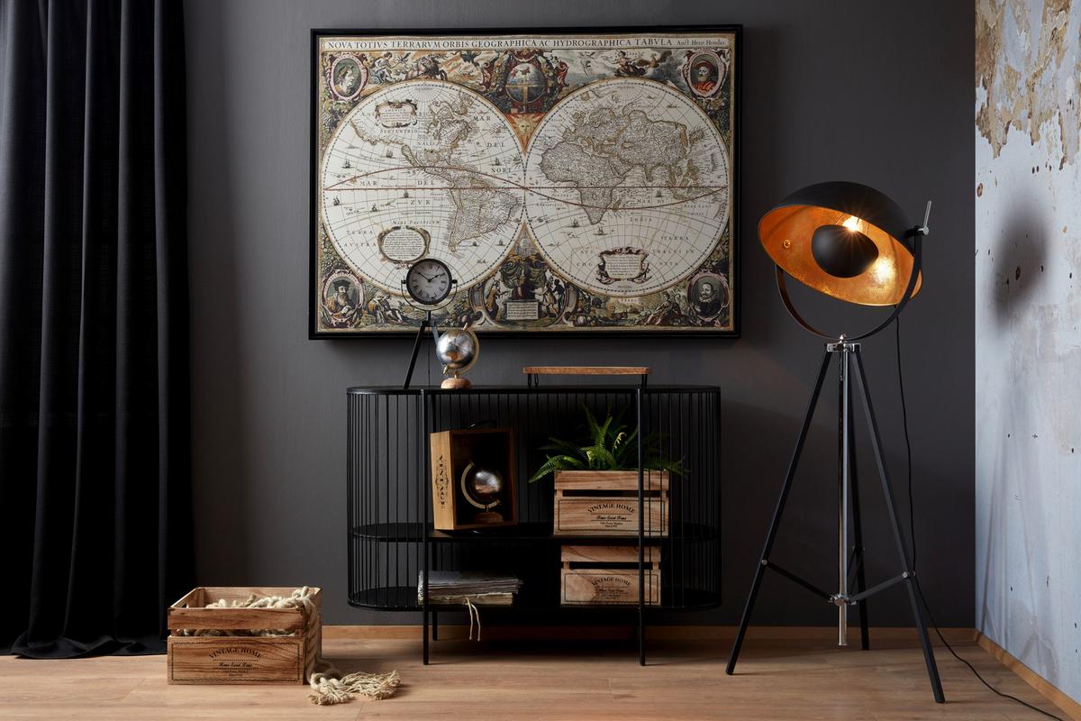 Stehleuchte Jule max. 60 Watt - Goldfarben/Schwarz, LIFESTYLE, Metall (50/176cm) - Mömax