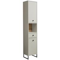 SZAFKA WYSOKA LINEA - kolor dębowy/kaszmir, Modern, materiał drewnopochodny/tworzywo sztuczne (38/195/32cm) - MID.YOU