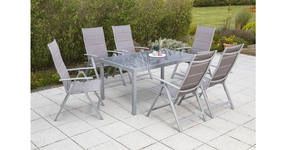 Gartenmöbel Set 7tlg. Taviano Metall/Textil/Glas online kaufen mömax