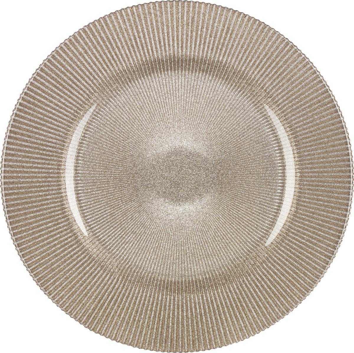 PODTALERZ 333334C LUCE PLATE - jasnobrązowy, Basics, szkło (34cm) - Novel