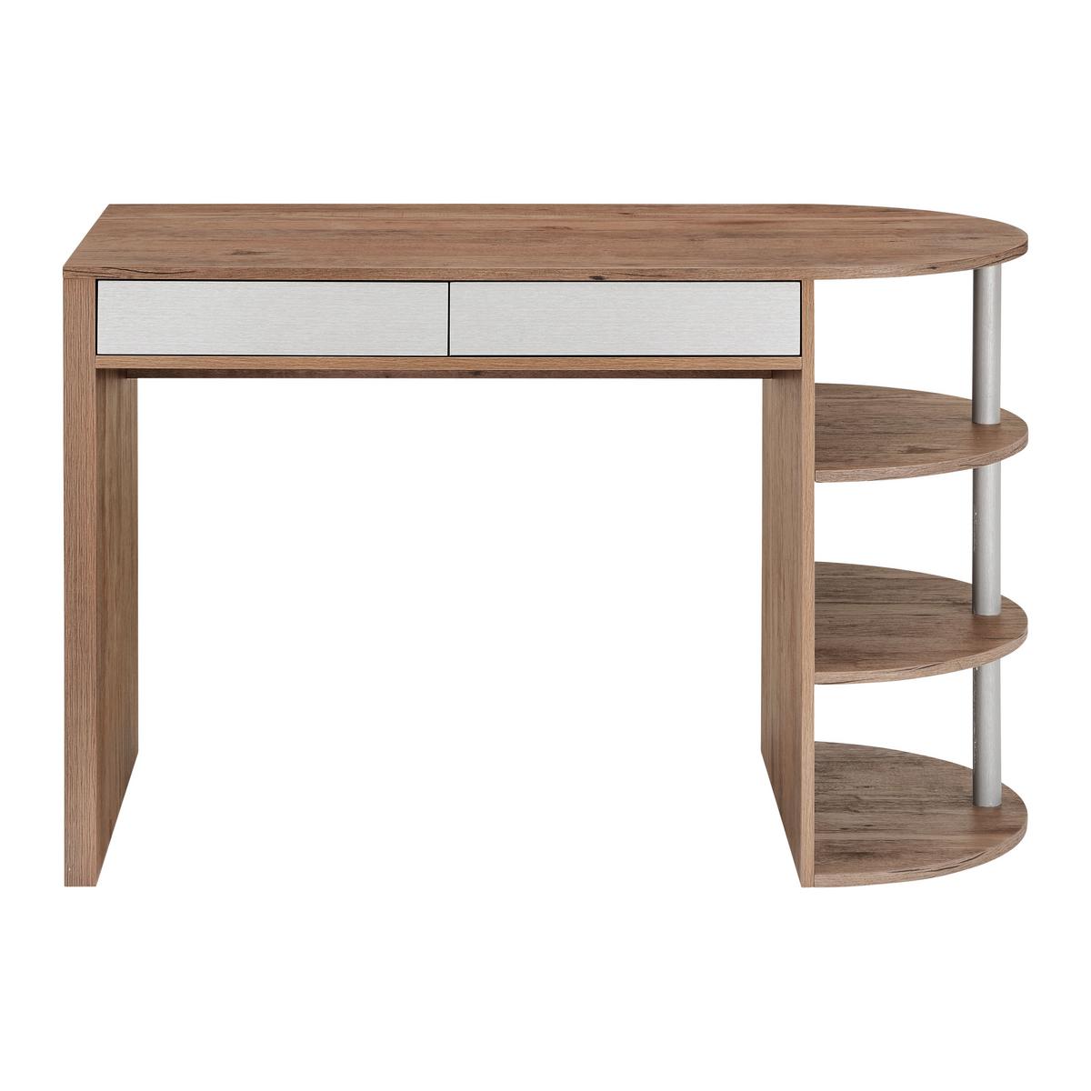 Moderna Pisalna Miza Lovino Barva Hrasta, Srebrno Siva - srebrne barve/barve hrasta, Moderno (121/76/60cm) - Bessagi Home