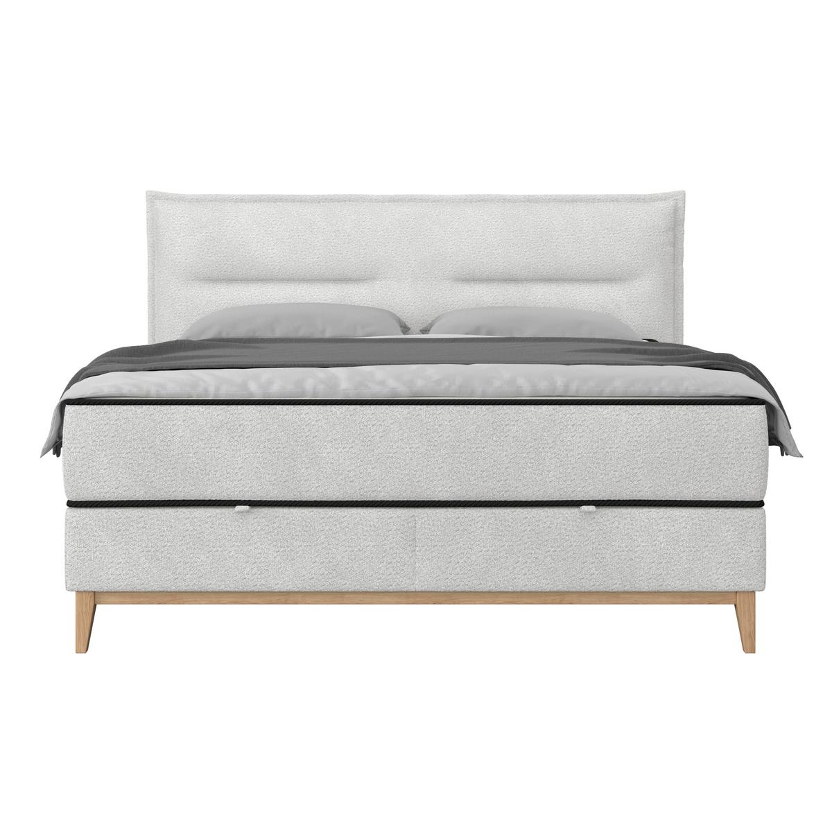 Postelja Z Vzmetnico Smile, Srebrna, 180x200 - srebrne barve, Konvencionalno, kovina/tekstil (180/200cm) - Premium Living