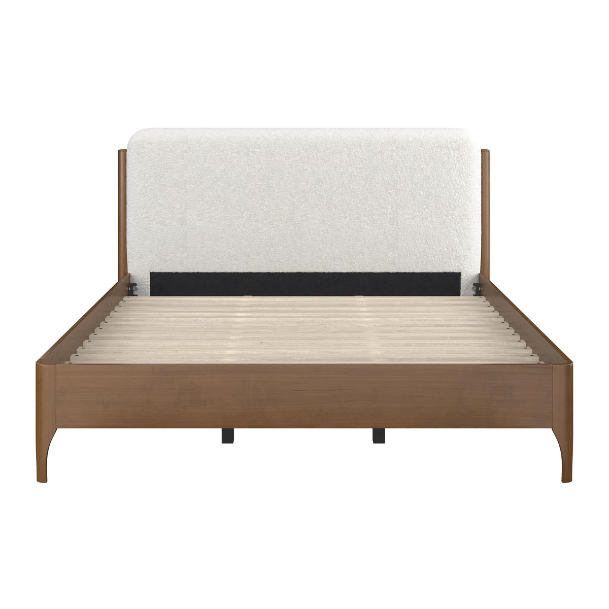 Polsterbett Amina ca. 180x200 cm Elfenbein - Hellbraun/Elfenbein, MODERN, Holz/Holzwerkstoff (180/200cm) - Bessagi Home