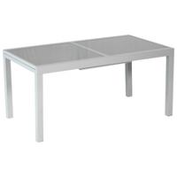 Gartentisch ausziehbar Metall/ Glas L: 180-240 cm - Silberfarben, KONVENTIONELL, Glas/Metall (180/240/100/75cm) - Gardenson