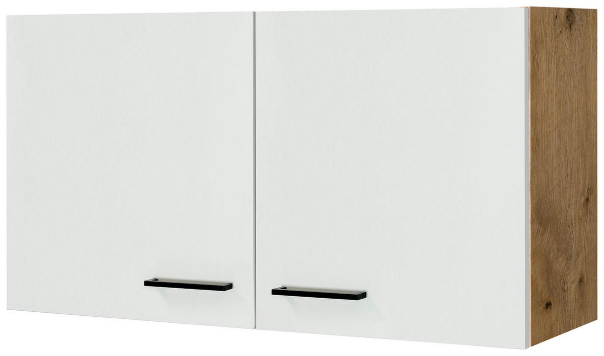 Küchenoberschrank Avila Eichefarben/Magnolie - Eichefarben/Magnolie, KONVENTIONELL, Holzwerkstoff/Metall (100/54,8/32cm) - FlexWell