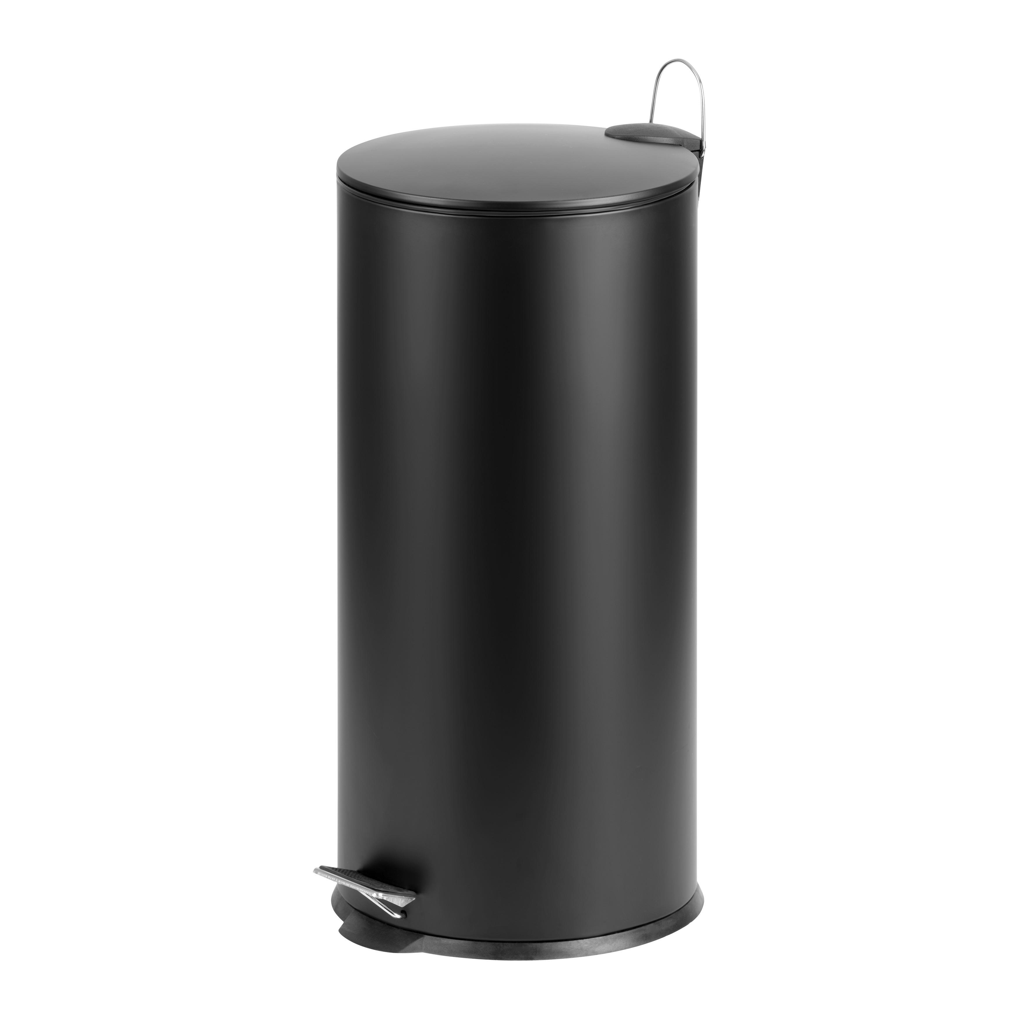 Treteimer Samuel Schwarz Ca. 30 L - črna, Moderno, kovina/umetna masa (29,5/63,5cm) - Mömax
