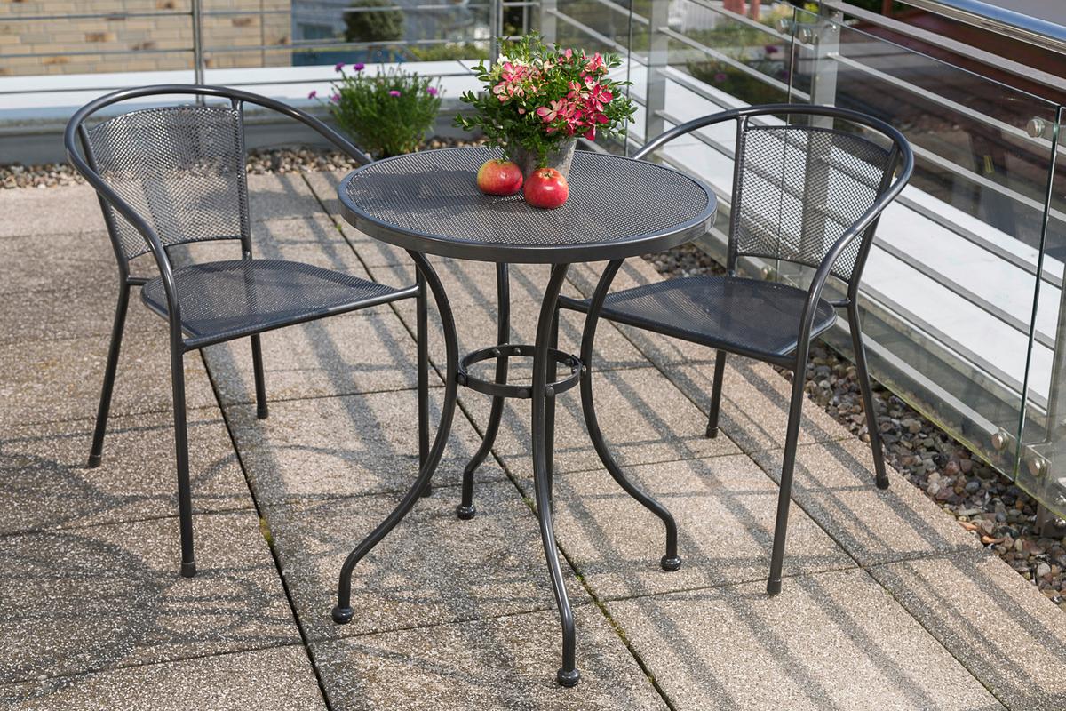 Vrtna Miza Delos, Ø 60cm, Aluminij - barve grafita, Moderno, kovina (60/60/75cm) - Gardenson