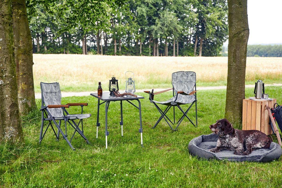 Campingsessel Faltbar M51747 mit Tragetasche - Anthrazit/Grau, KONVENTIONELL, Textil/Metall (90/96/61cm) - Siena Garden