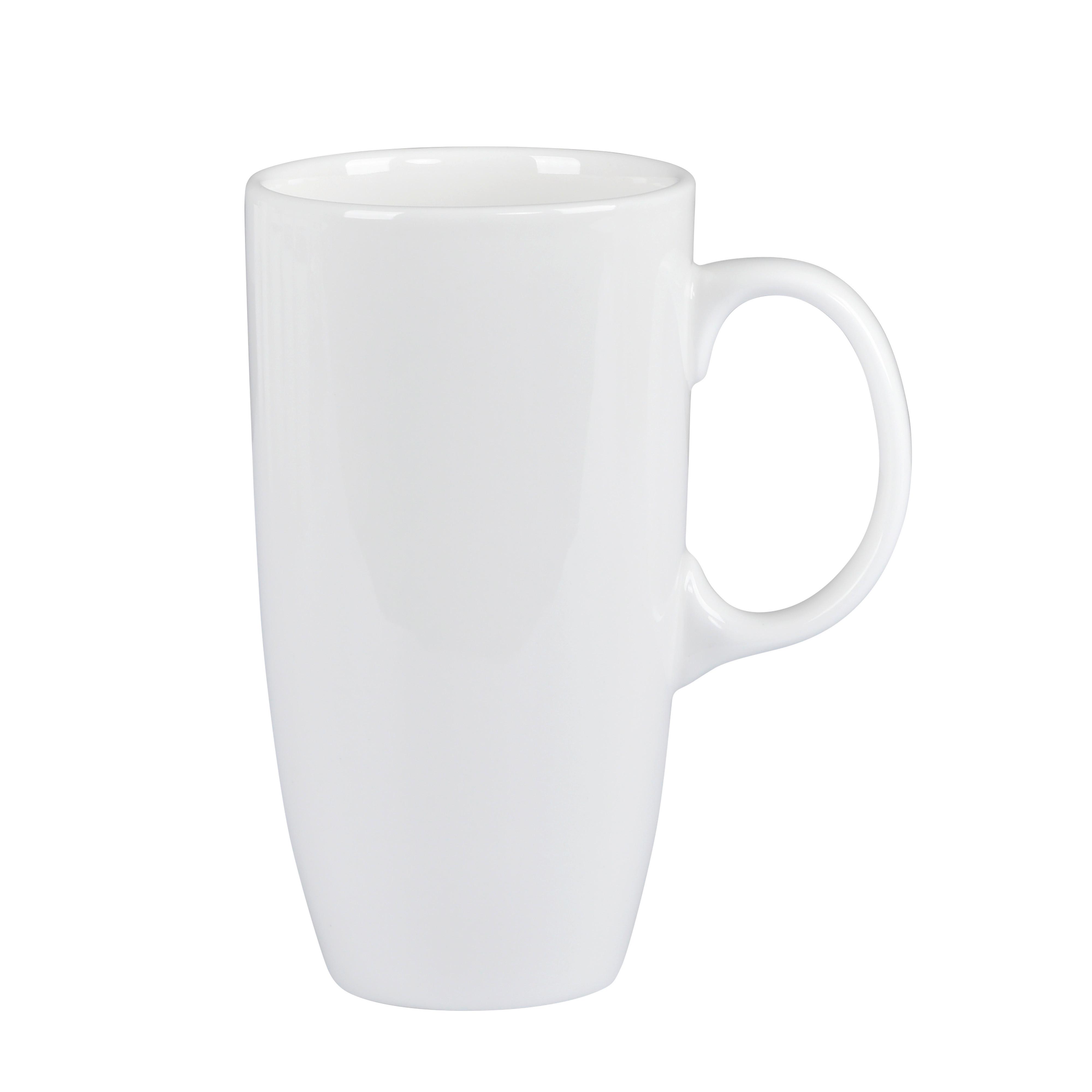 Kaffeebecher High aus Keramik ca. 600ml - Weiß, KONVENTIONELL, Keramik (8,7/16cm) - Premium Living