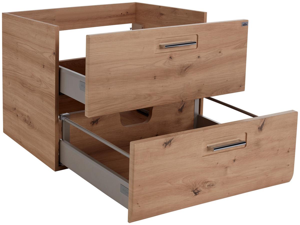 Omarica Za Pod Umivalnik Avensis 304 - barve kroma/barve hrasta, Moderno, kovina/leseni material (75/53/45cm) - Mömax