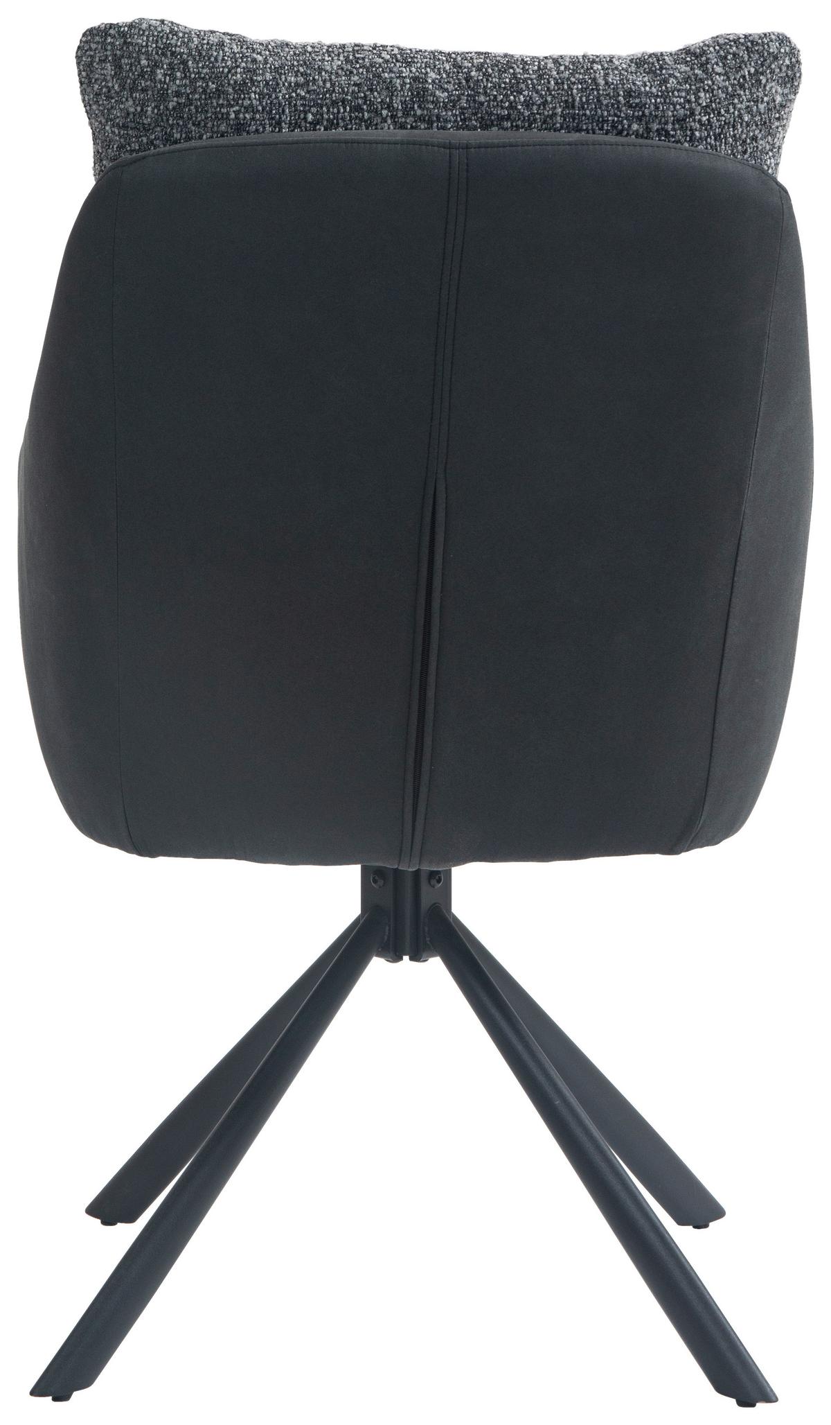 KRZESŁO Z PODŁOKIETNIKAMI BARI - antracytowy/czarny, Design, metal/tkanina (59/93/69cm) - Novel