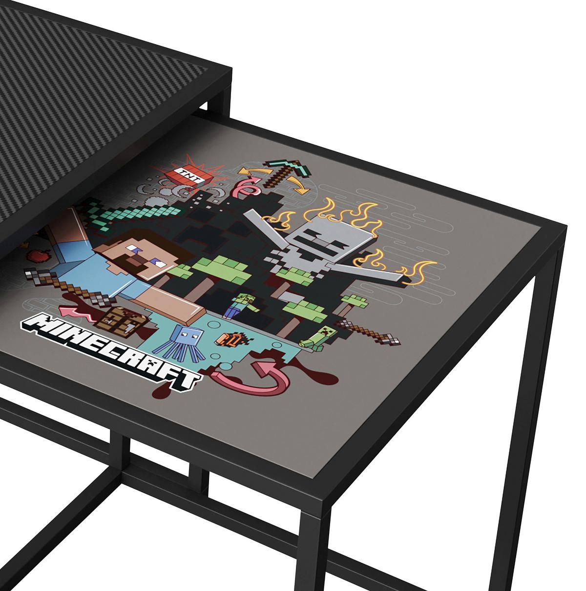 Beistelltisch-Set Minecraft 2er-Set Schwarz - Schwarz, MODERN, Holzwerkstoff/Metall (45/48/45cm) - Minecraft