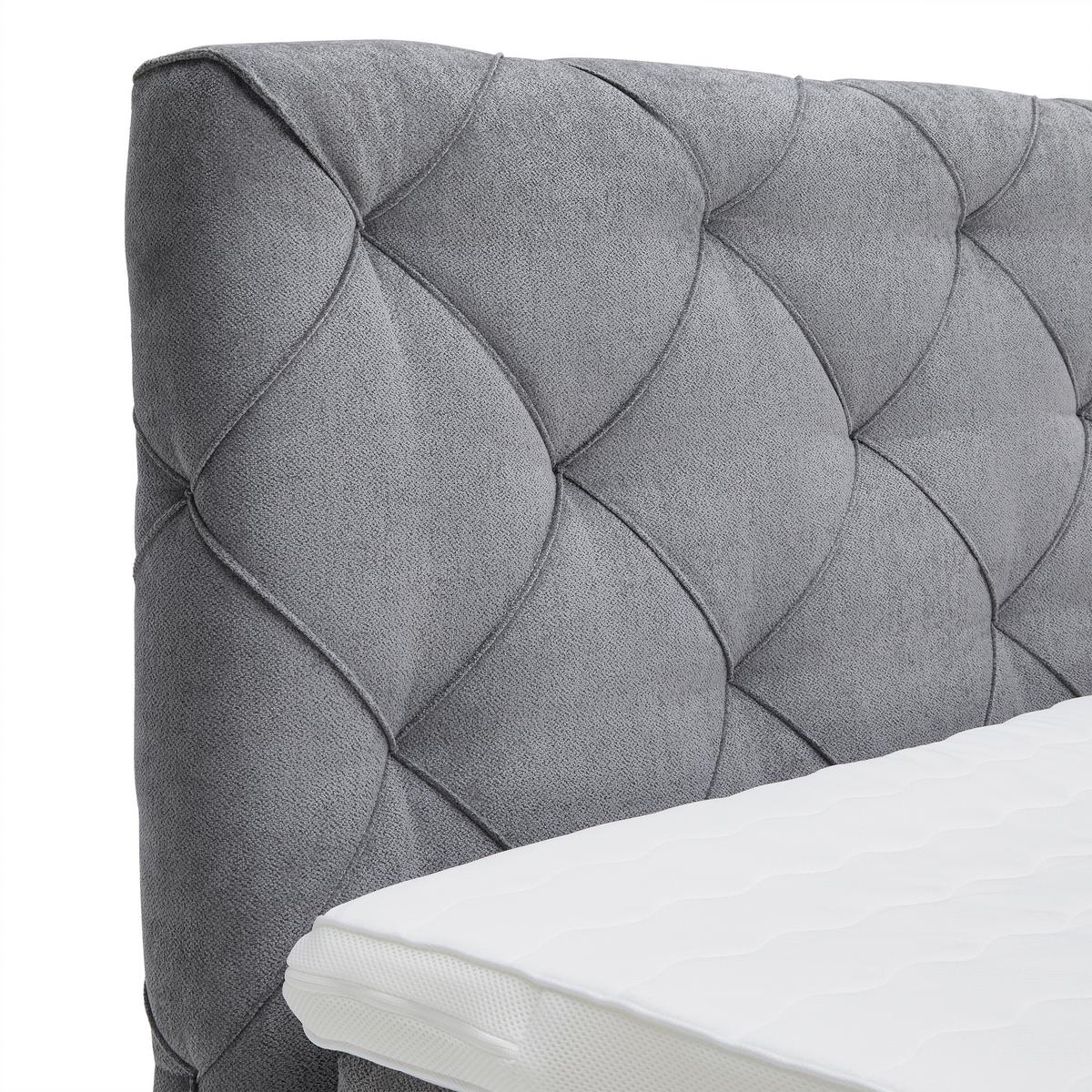 Boxspringbett Cordoba Grau ca. 160x200cm - Schwarz/Grau, KONVENTIONELL, Holz/Holzwerkstoff (160/200cm) - Premium Living