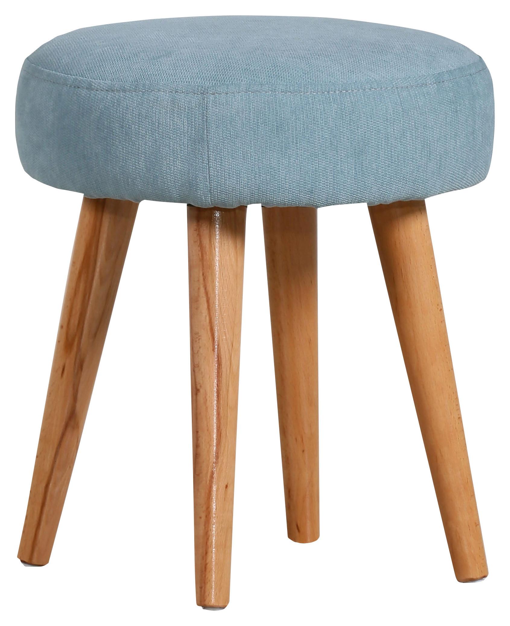 HOKER JOEL - kolor naturalny/jasnoniebieski, Design, tkanina/drewno (36/36/42cm) - Carryhome