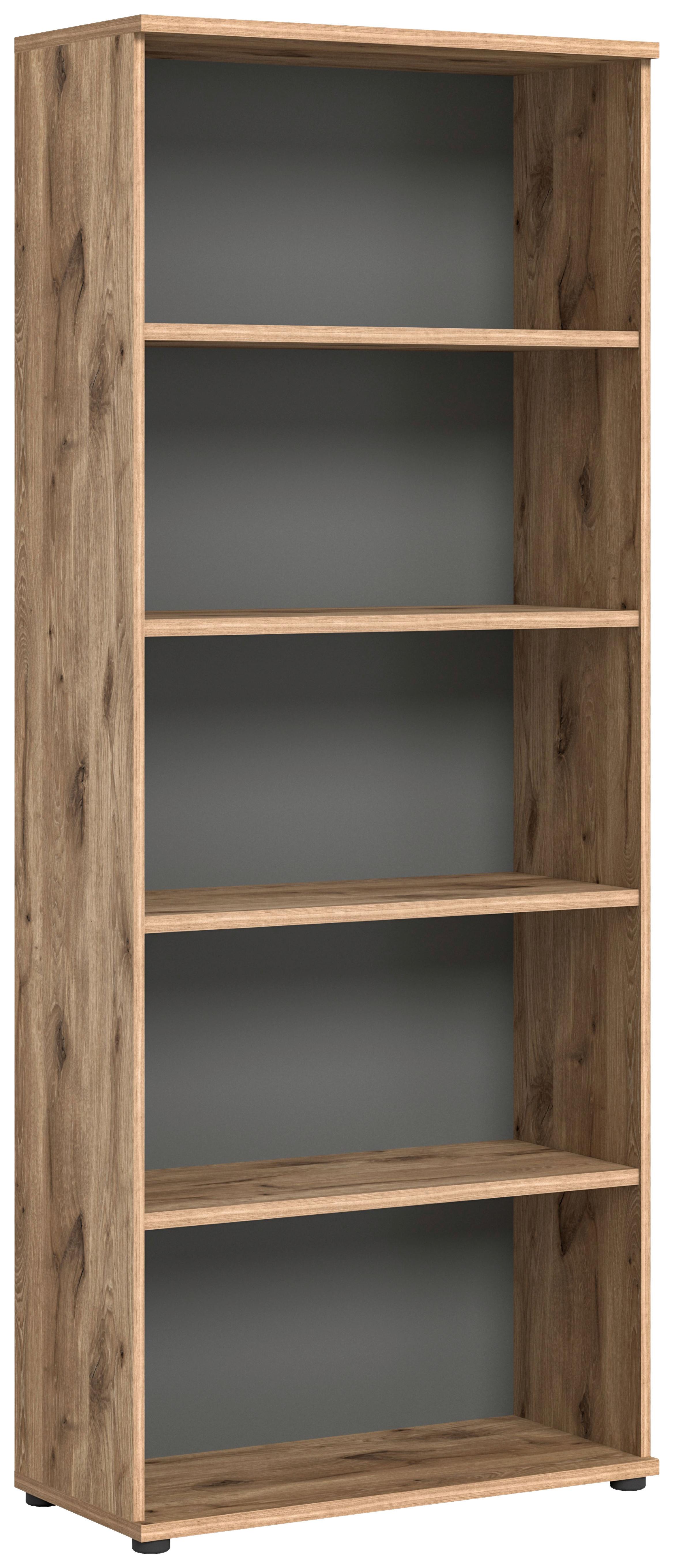 Regal Mason ca. 80x199 cm Eiche/Grau - Eichefarben/Grau, Holzwerkstoff (80/199/37cm) - MID.YOU