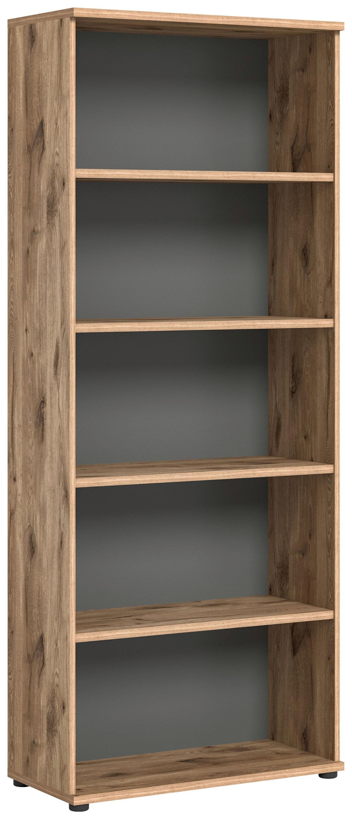 Regal Mason ca. 80x199 cm Eiche/Grau - Eichefarben/Grau, Holzwerkstoff (80/199/37cm) - MID.YOU