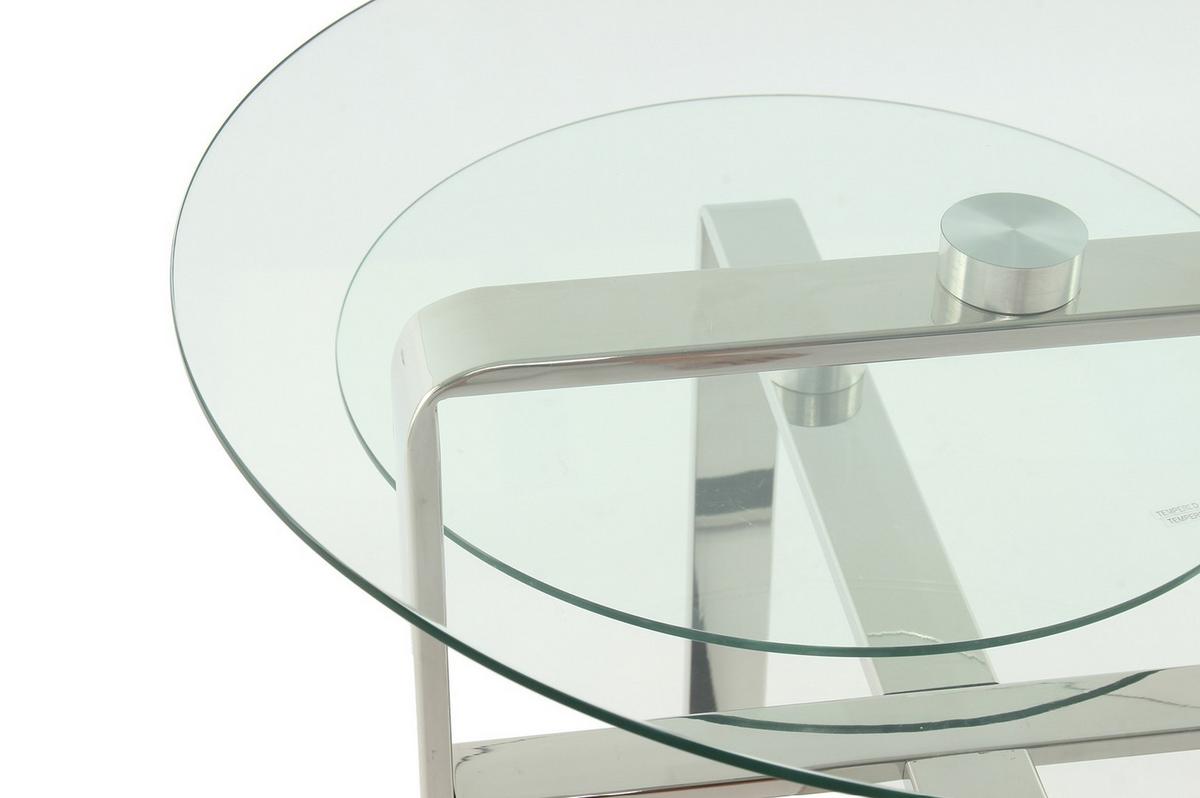 Beistelltisch Catrice 100 Silber - Silberfarben, Design, Glas/Metall (59/60/59cm) - Kayoom