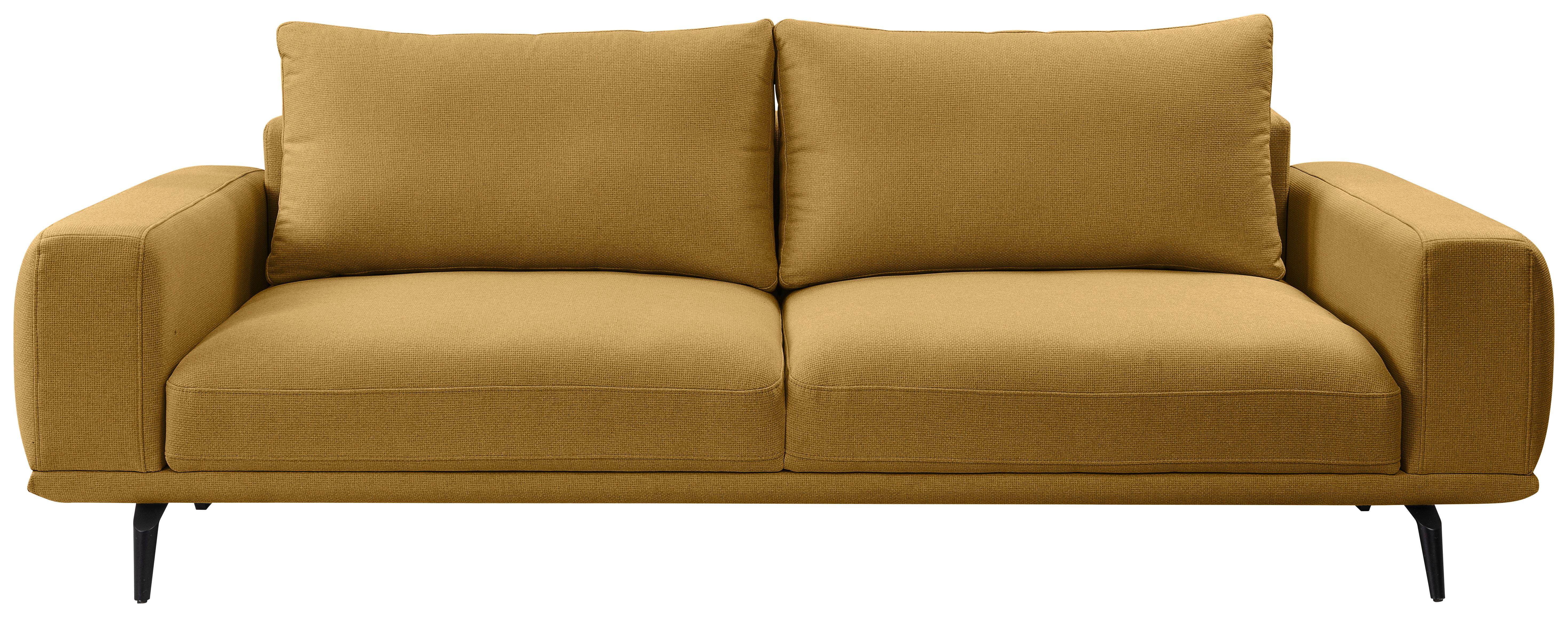 Canapea cu 3 locuri SELENE - galben, Modern, textil (242/89/115cm) - MID.YOU