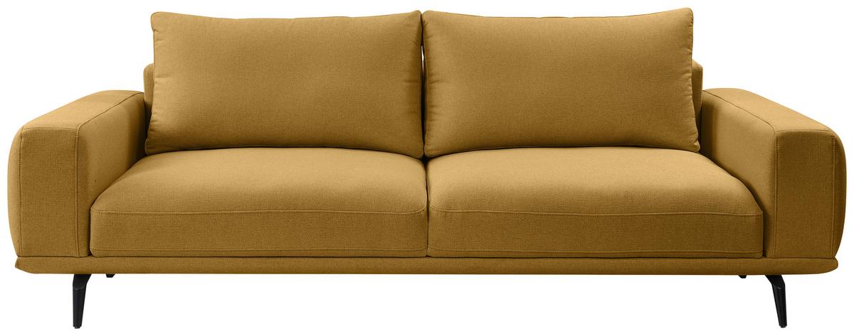 Canapea cu 3 locuri SELENE - galben, Modern, textil (242/89/115cm) - MID.YOU