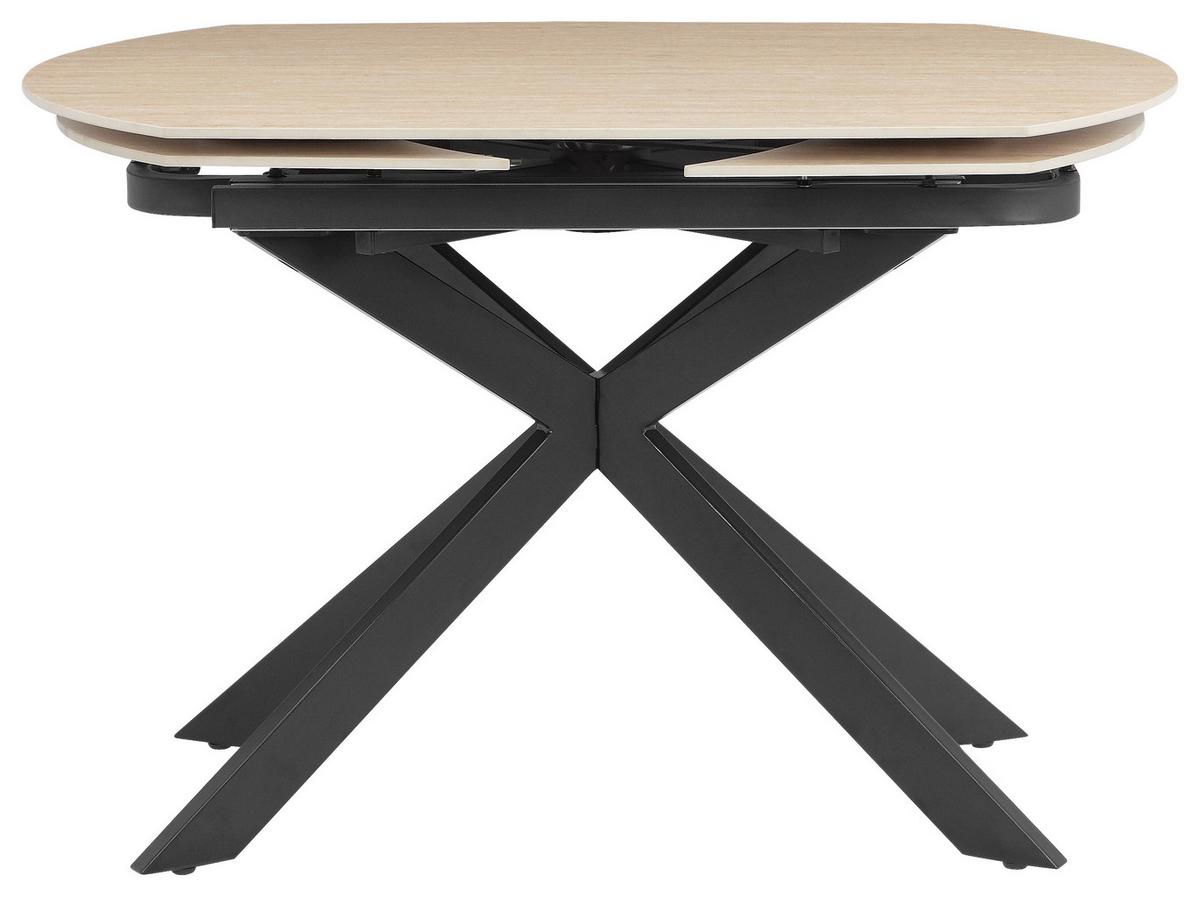 Raztegljiva Miza Senna, Bež, 120-180x90 - črna/bež, Moderno, kamen/kovina (120-180/90/75.5-79cm) - P & B